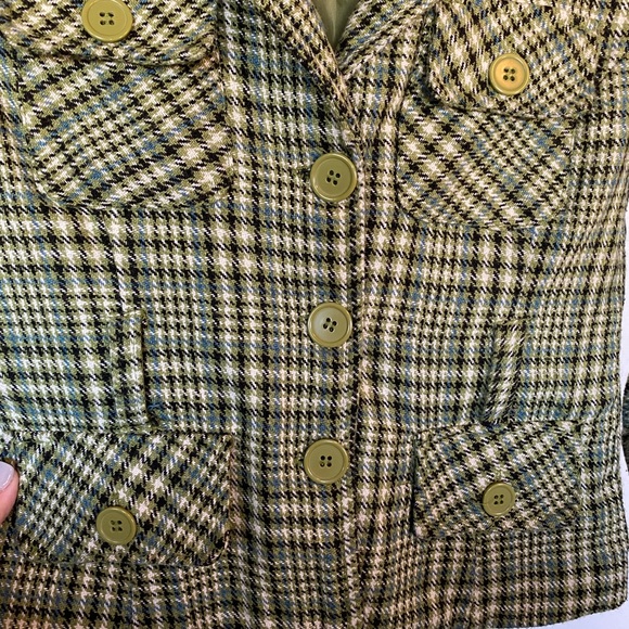 Body Central Green Plaid Jacket Wool/Poly Blend Size Small - Picture 3 of 8